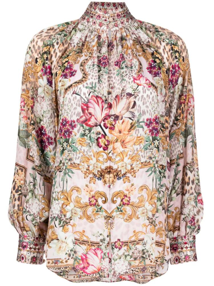 Camilla high-neck silk blouse - Multicolour Cover