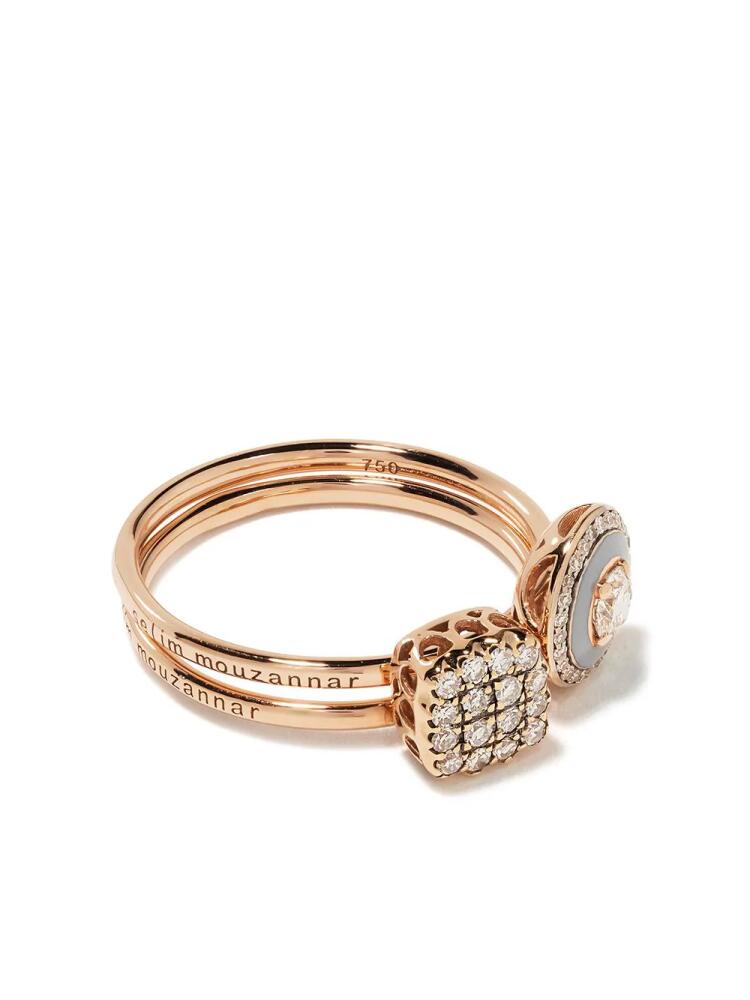 Selim Mouzannar 18kt rose gold diamond ring set Cover