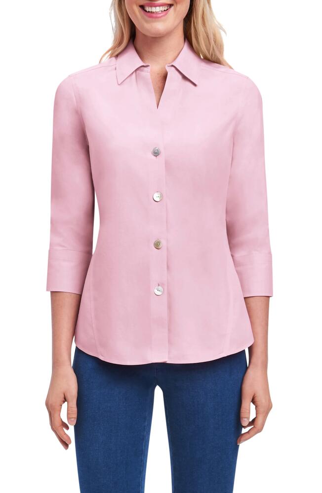 Foxcroft Paityn Non-Iron Cotton Shirt in Chambray Pink Cover