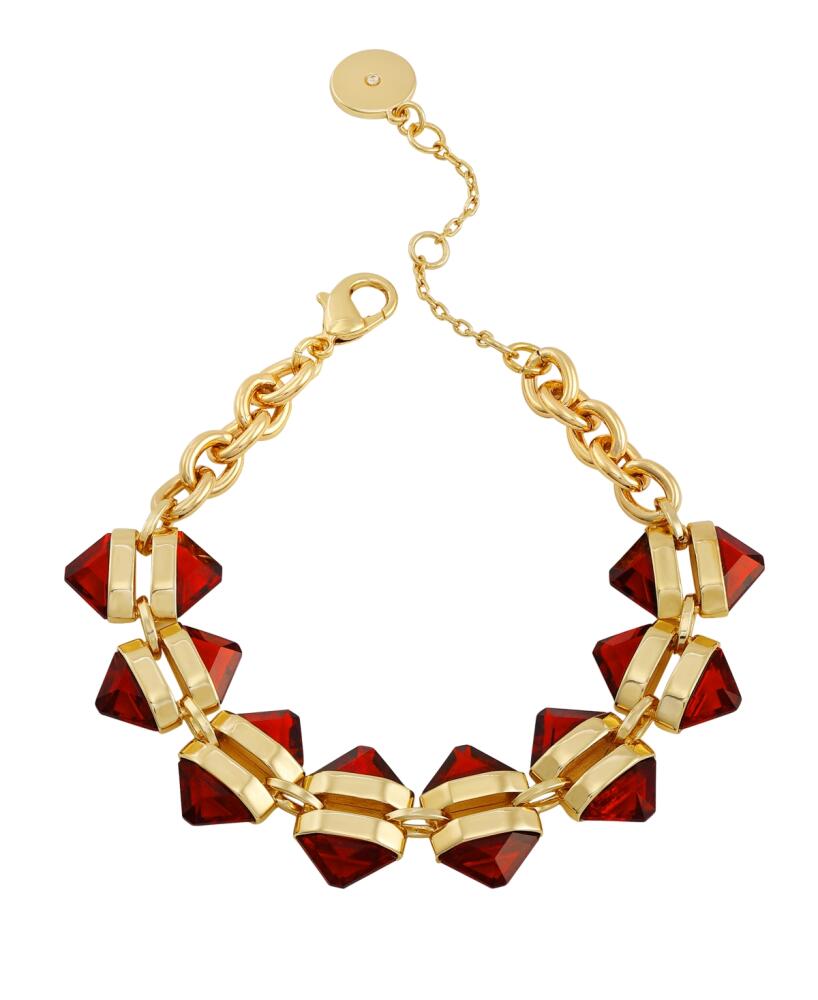 Vince Camuto Imitation Red Siam Epoxy Gold-Tone Cable Chain Bracelet - Gold, Imitation Siam Red Cover