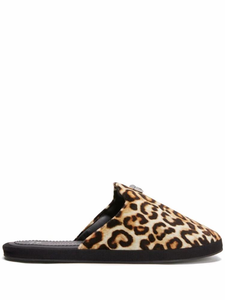 Giuseppe Zanotti leopard-print slip-on slippers - Brown Cover