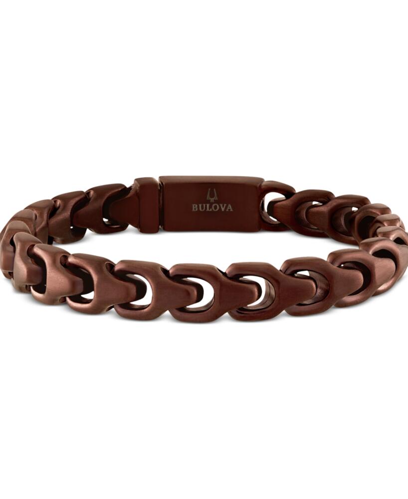 Bulova Brown-Tone Ip Stainless Steel Link Bracelet - Brown Cover