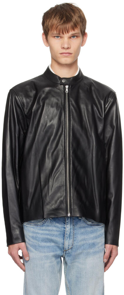 rag & bone Black Archive Café Racer Leather Jacket Cover