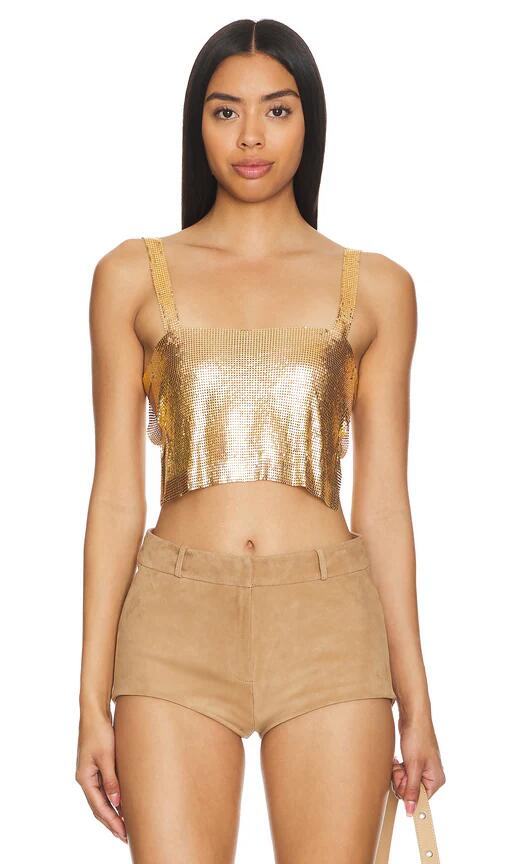 superdown Karla Cut Out Top in Metallic Gold Cover