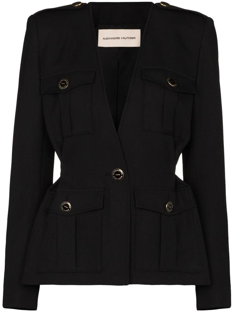 Alexandre Vauthier patch pocket blazer - Black Cover