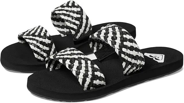 Roxy Porto Slide (Black/White) Women's Shoes Cover