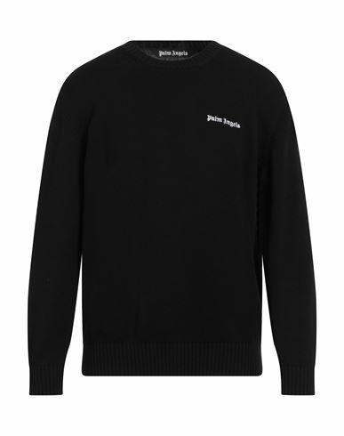 Palm Angels Man Sweater Black Cotton, Polyester Cover