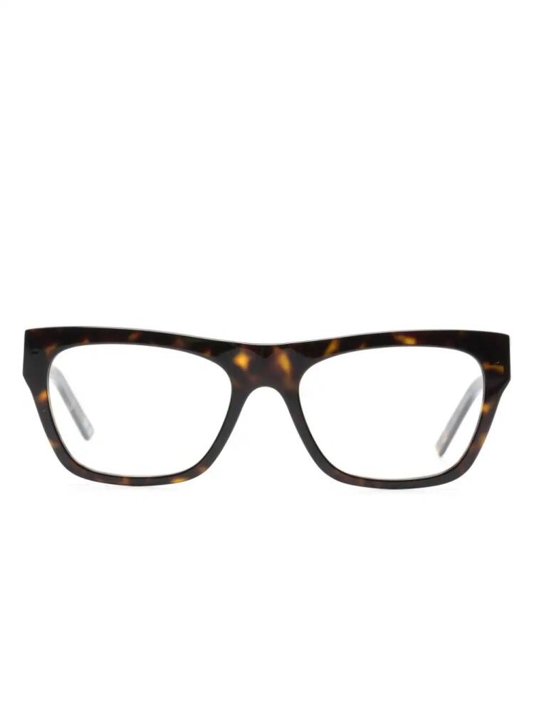 Balenciaga Eyewear tortoiseshell-detailed rectangle-frame glasses - Brown Cover