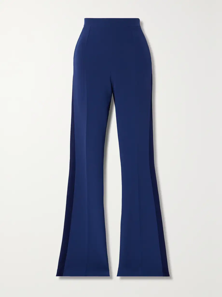 Safiyaa - Alexa Stretch-crepe Bootcut Pants - Blue Cover