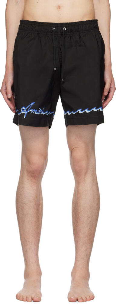 AMIRI Black 'Amiri' Wave Swim Shorts Cover