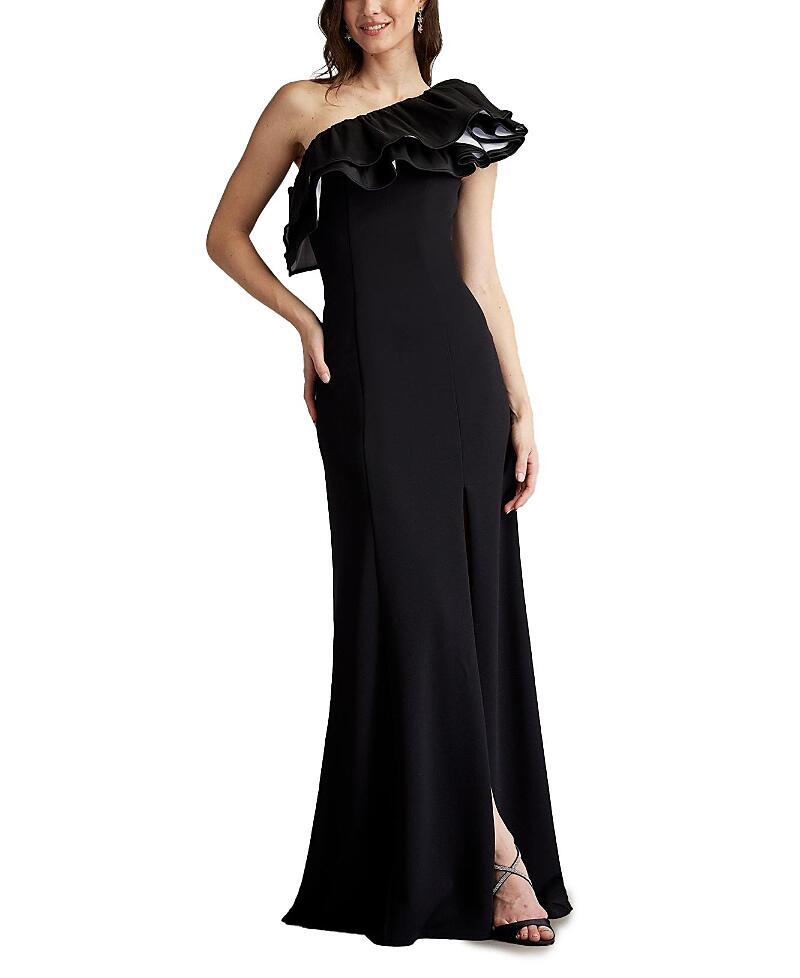 Tadashi Shoji Roni One-Shoulder Ruffle Gown Cover