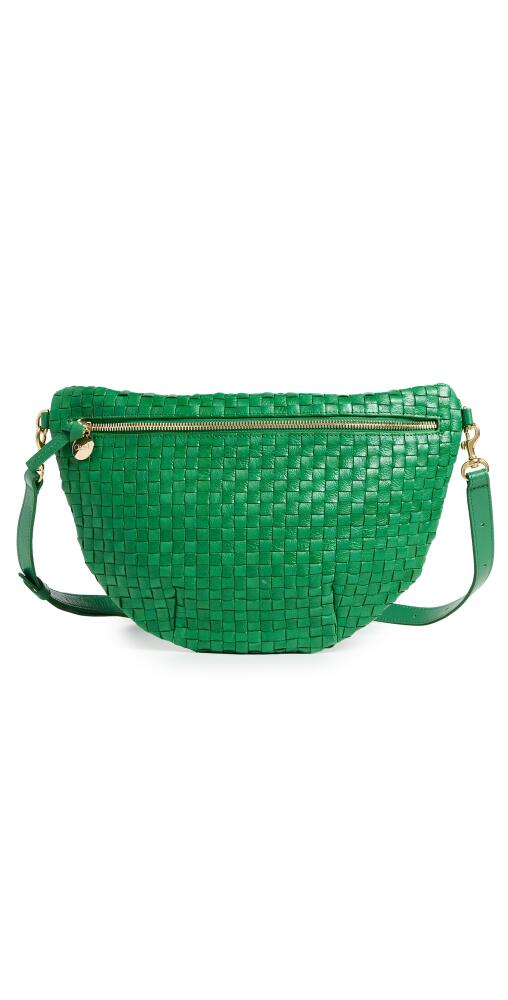 Clare V. Grande Fanny Pack Grass Woven Checker Cover