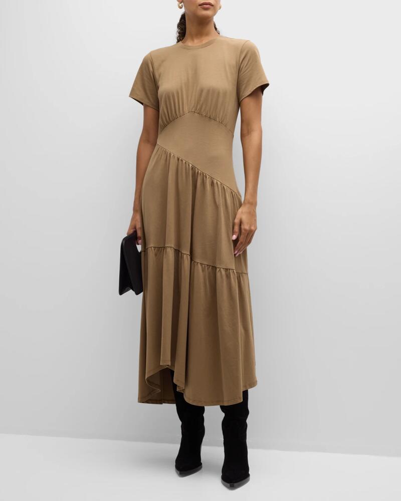 FRAME Short-Sleeve Gathered Maxi Dress Cover