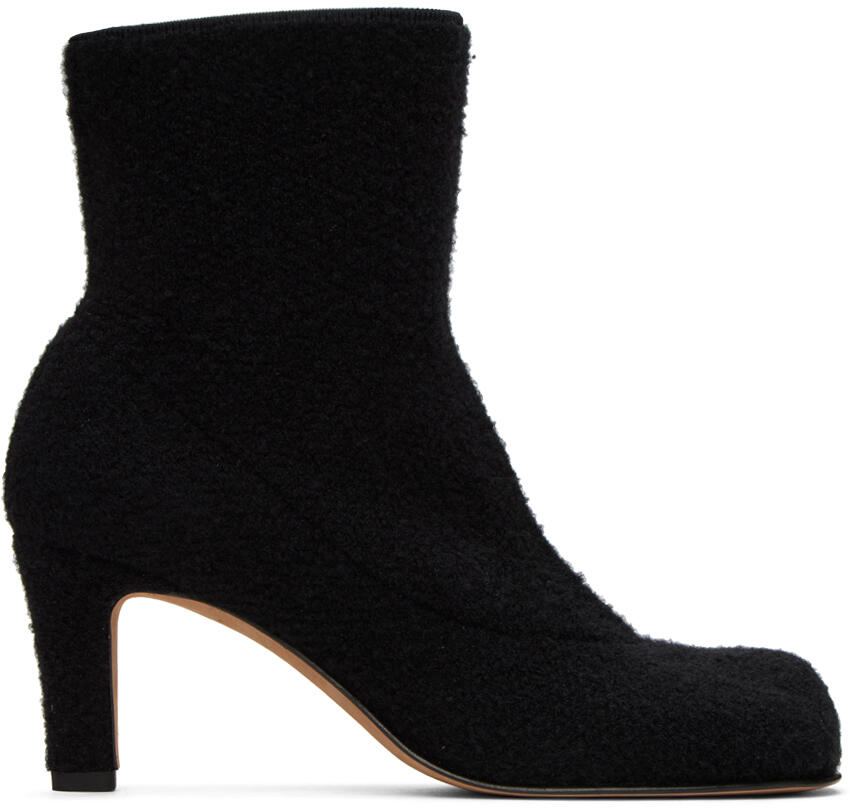 Bottega Veneta Black Wool Bouclé Boots Cover