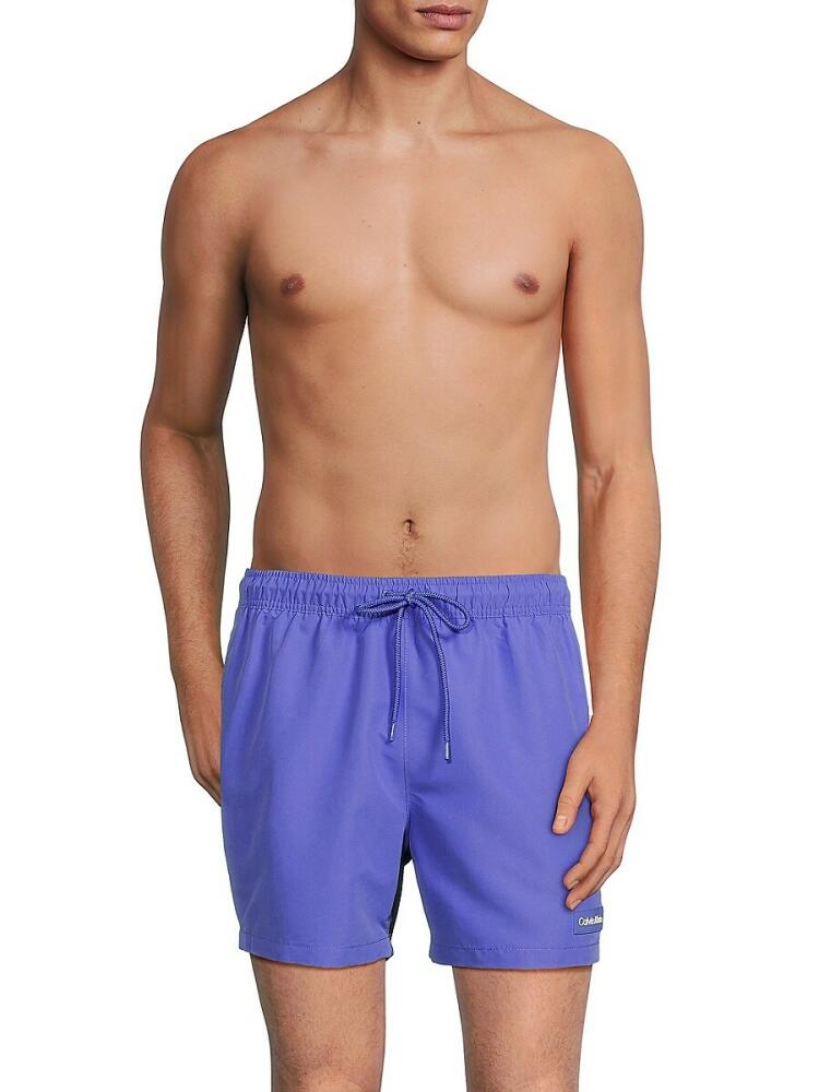 Calvin Klein Swim Men's Drawstring Swim Shorts - Periwinkle Cover