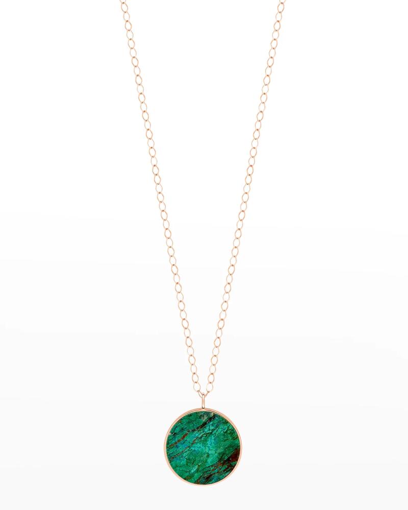 GINETTE NY Ever Rose Gold Chrysocolla Disc Necklace, 24" Cover