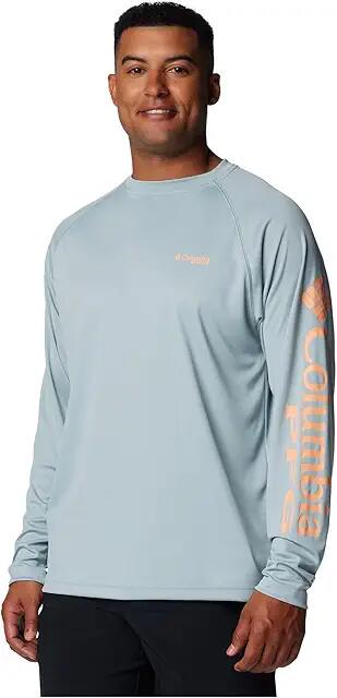 Columbia Terminal Tackle L/S Shirt (Crushed Blue/Bright Nectar Logo) Men's T Shirt Cover