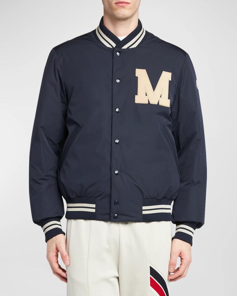 Moncler Men's Lateltin Padded Varsity Bomber Jacket Cover