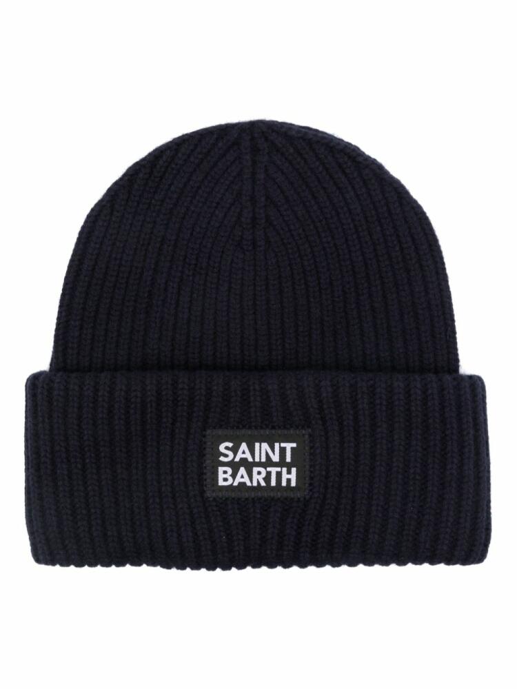 MC2 Saint Barth logo-patch knitted beanie - Blue Cover