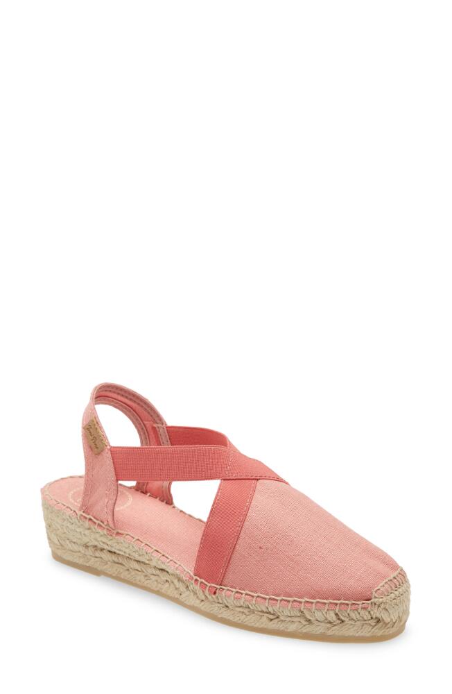 Toni Pons Verona Wedge Espadrille in Coral Fabric Cover