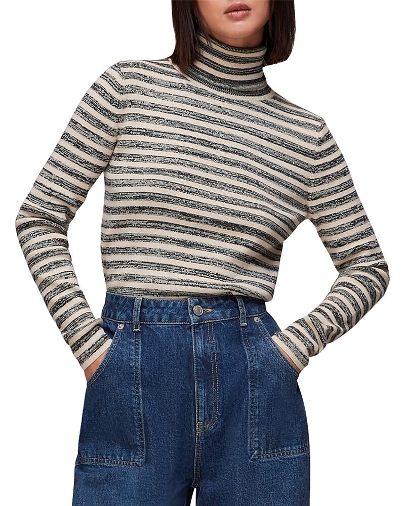 Whistles Striped Knit Turtleneck Sweater Cover