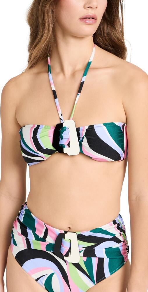 PatBO Delos Bandeau Bikini Top Black Multi Cover