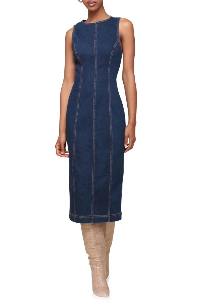 Avec Les Filles Sleeveless Denim Midi Dress in Praia Wash Cover