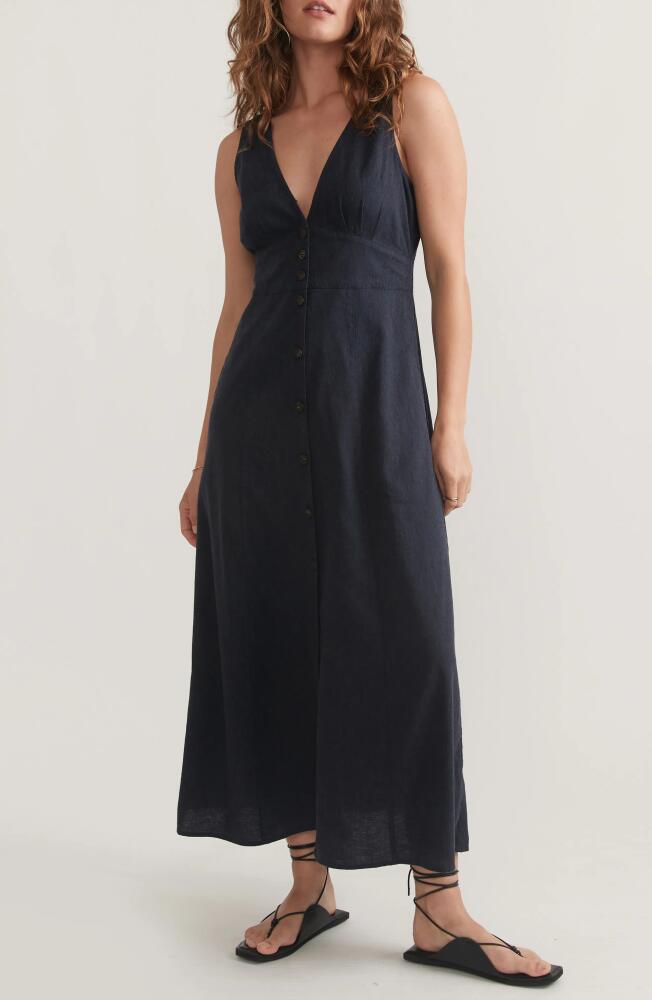 Marine Layer Camila Sleeveless Hemp Blend Maxi Dress in India Ink Cover