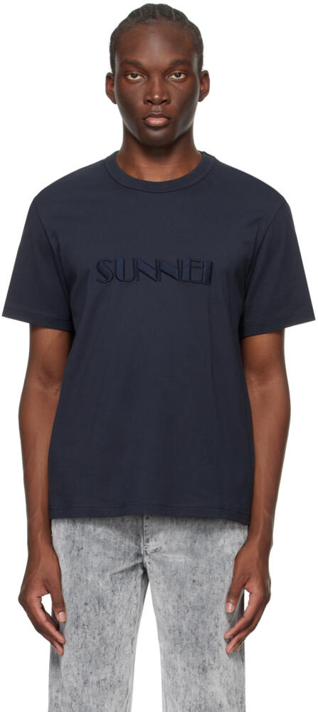 SUNNEI Navy Embroidered T-Shirt Cover