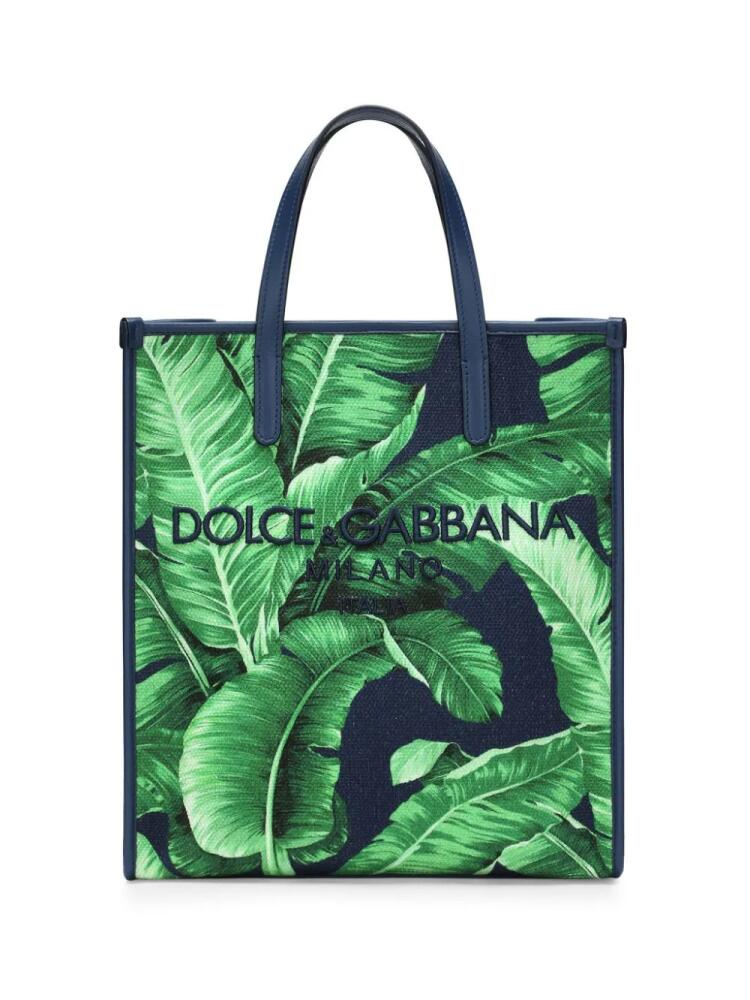 Dolce & Gabbana logo-embroidered canvas shoulder bag - Green Cover