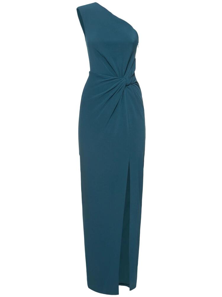 ROLAND MOURET Asymmetric Satin Crepe Maxi Dress Cover