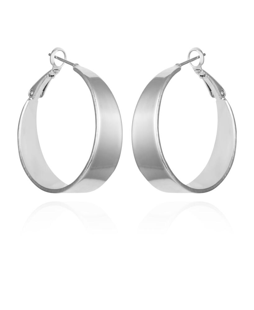 Vince Camuto Silver-Tone Band Thick Hoop Earrings - Silver-Tone Cover