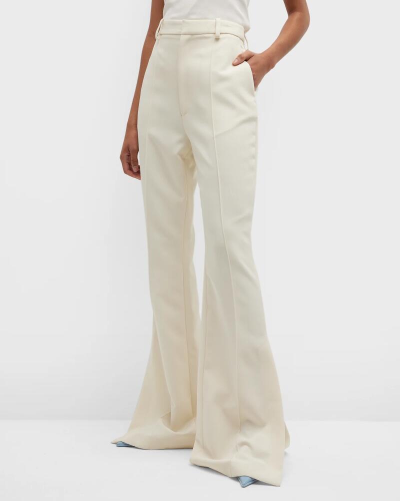 LAPOINTE Slit-Hem Flare Matte Crepe Pants Cover