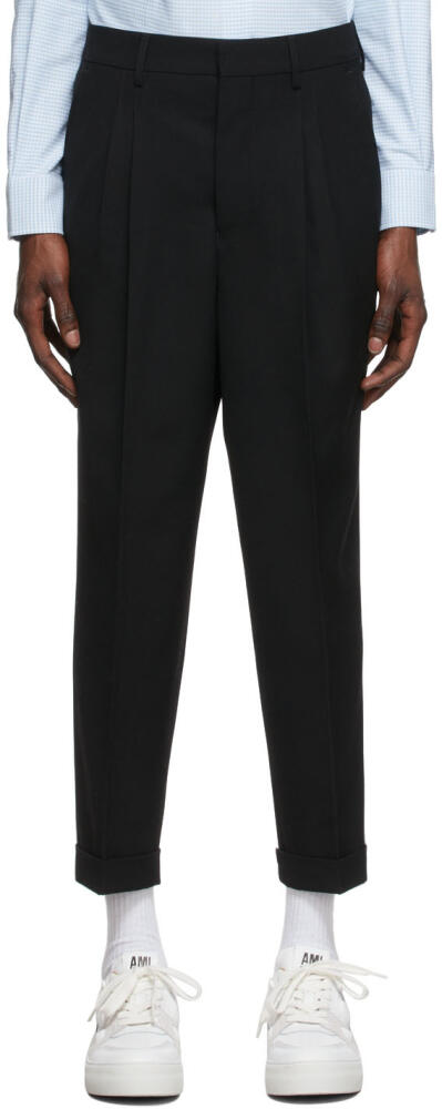 AMI Paris Black Carrot-Fit Trousers Cover