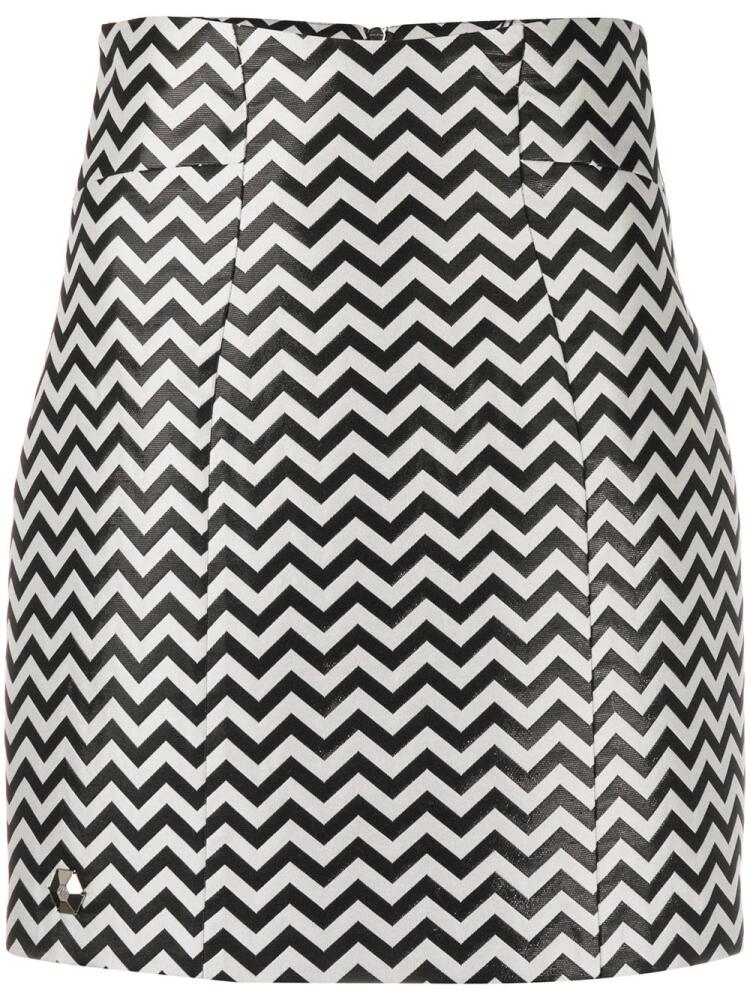 Philipp Plein chevron mini skirt - White Cover