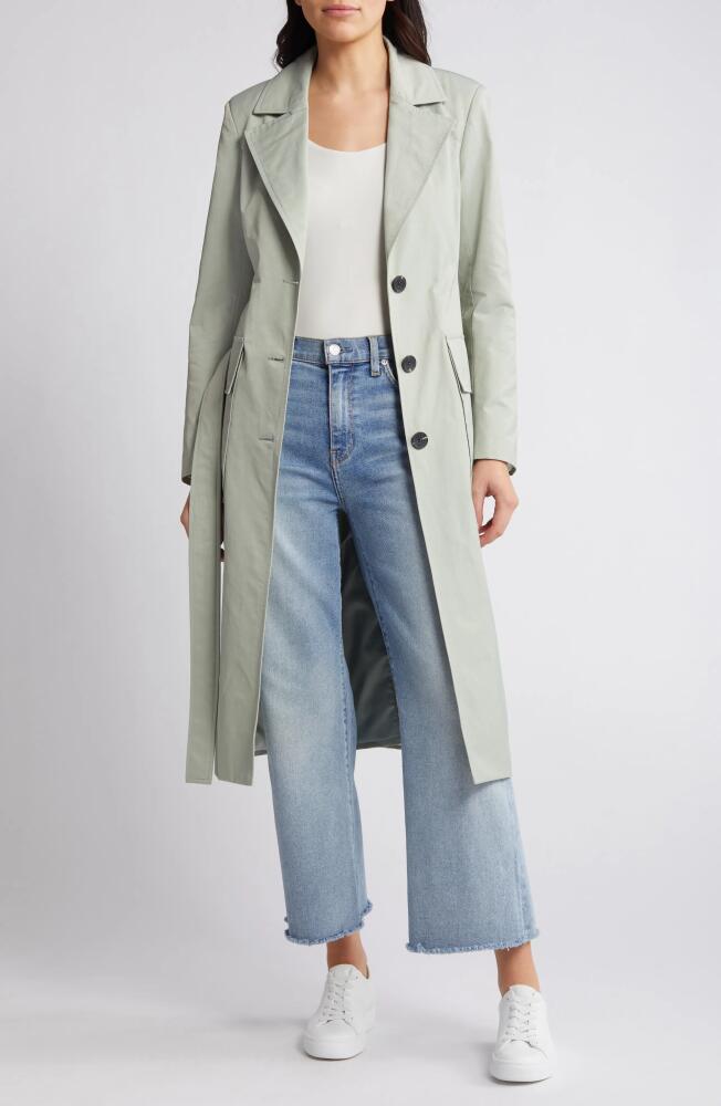 Avec Les Filles Tailored Belted Trench Coat in Sage Cover