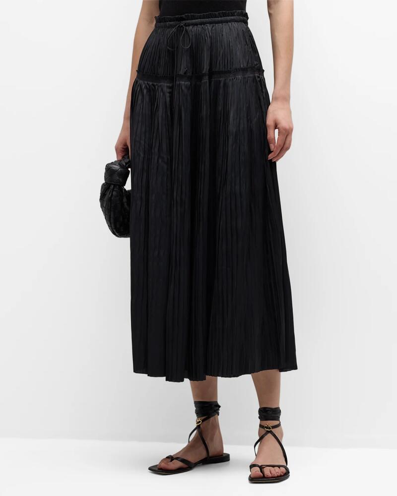 Ulla Johnson Malia Pleated Drawstring Maxi Skirt Cover