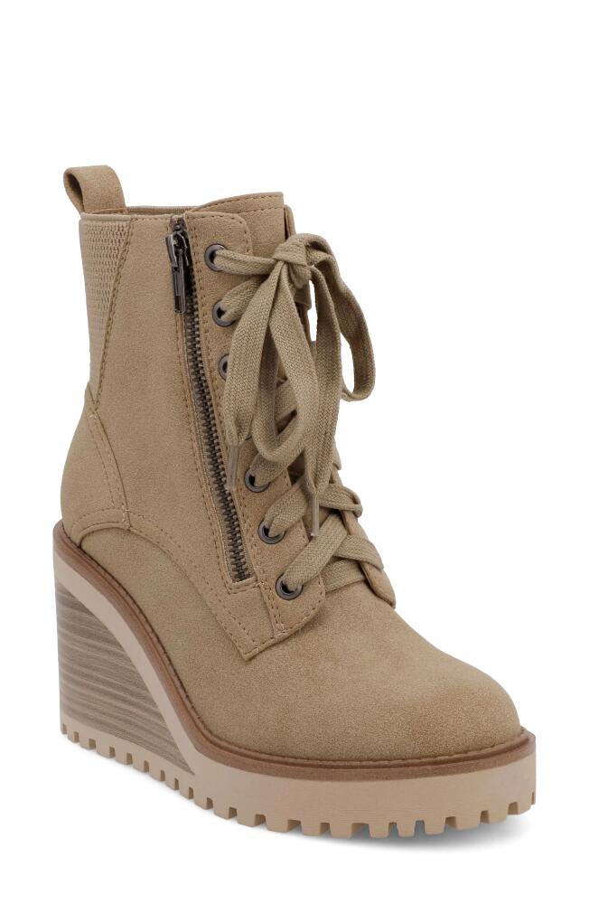 MIA Cyan Platform Wedge Bootie in Sand Cover