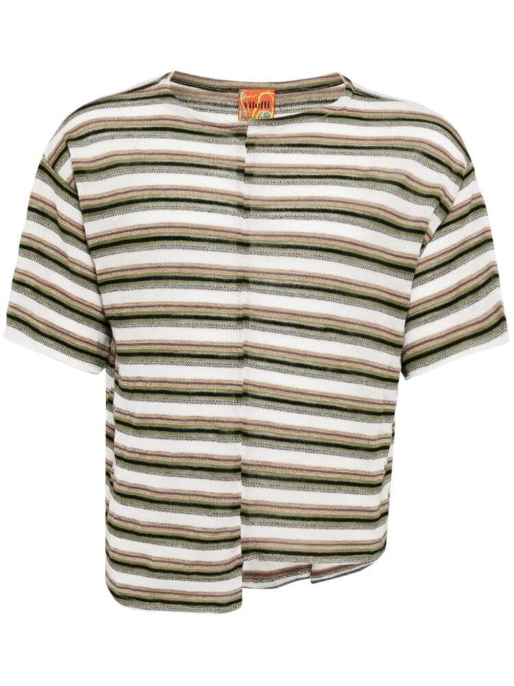 VITELLI patchwork striped T-shirt - Green Cover