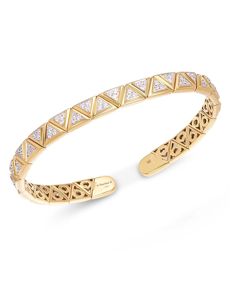 Marina B 18K Yellow Gold Triangoli Diamond Small Bangle Bracelet Cover