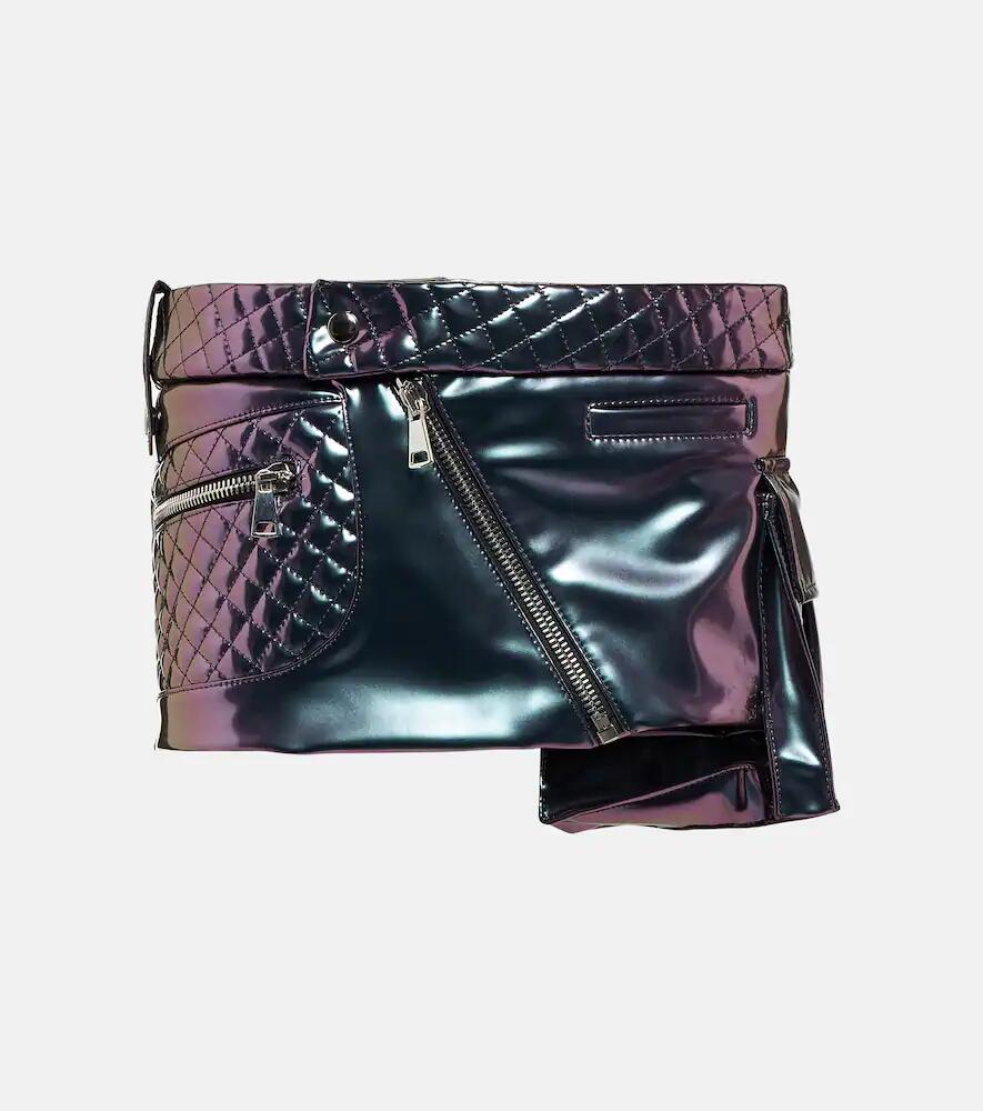 LaQuan Smith Metallic PVC miniskirt Cover