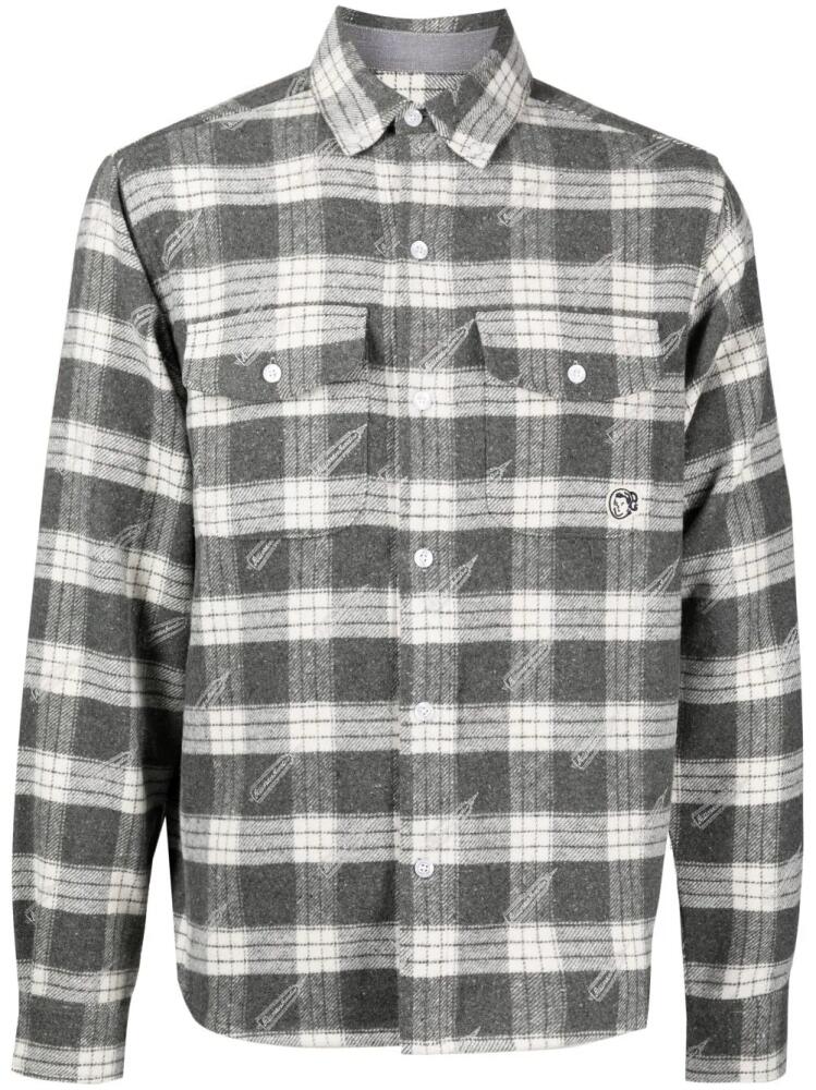 Billionaire Boys Club logo-patch checkered shirt - Grey Cover