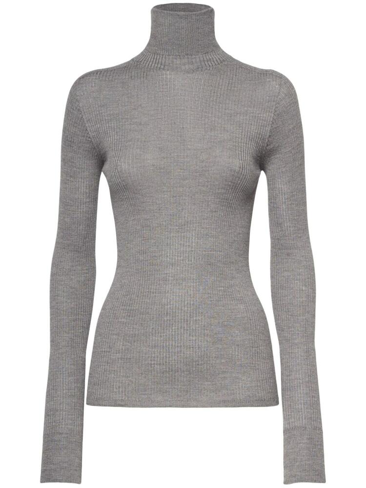 SPORTMAX Flavia Fitted Rib Wool T-neck Sweater Cover