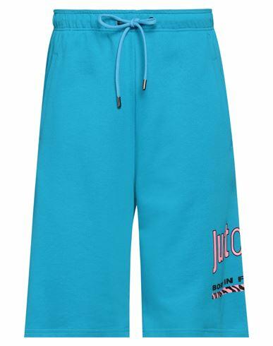 Just Cavalli Man Shorts & Bermuda Shorts Azure Cotton Cover