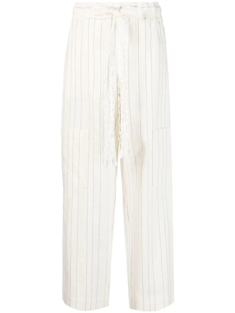 Wales Bonner wide-leg striped trousers - Neutrals Cover