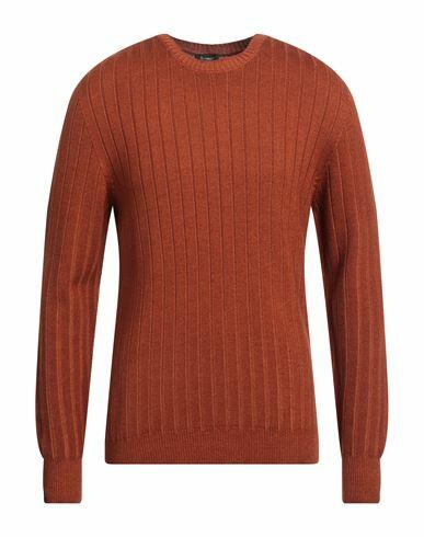 Arovescio Man Sweater Orange Merino Wool Cover