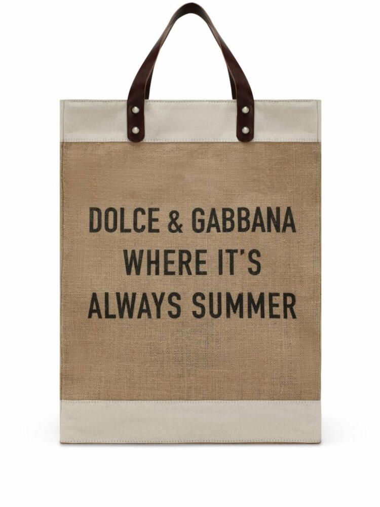 Dolce & Gabbana Shopping logo-print tote bag - Neutrals Cover