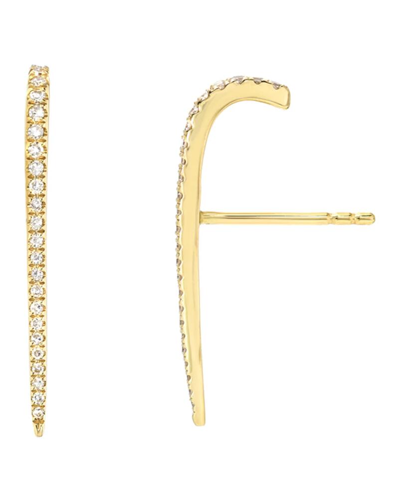 Zoe Lev Jewelry Diamond Curve Bar Stud Earrings Cover