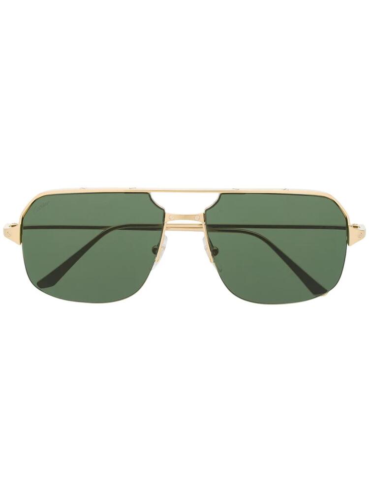 Cartier Eyewear Santos de Cartier pilot-frame sunglasses - Gold Cover