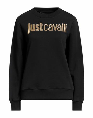 Just Cavalli Woman Sweatshirt Black Cotton, Elastane Cover